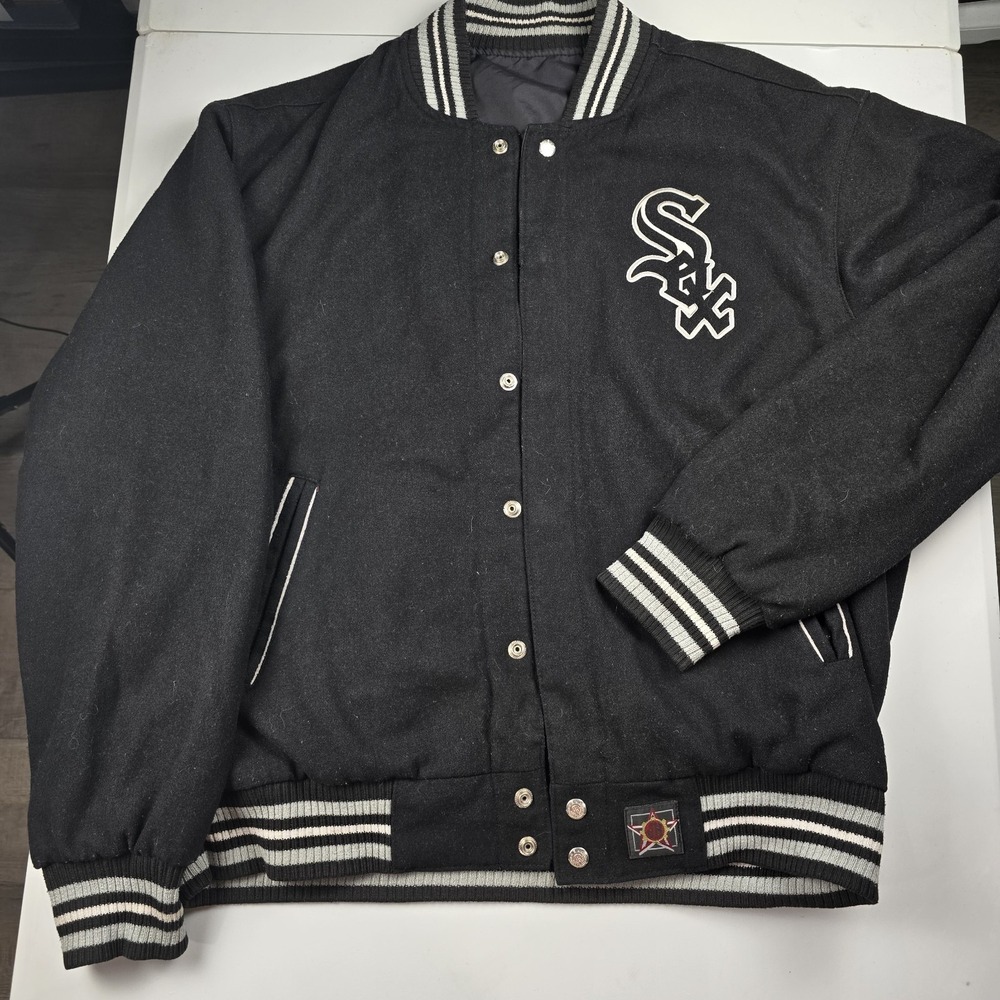 Vintage 90s Men's L Jeff Hamilton Reversible Chicago White Sox Varsity Jacket